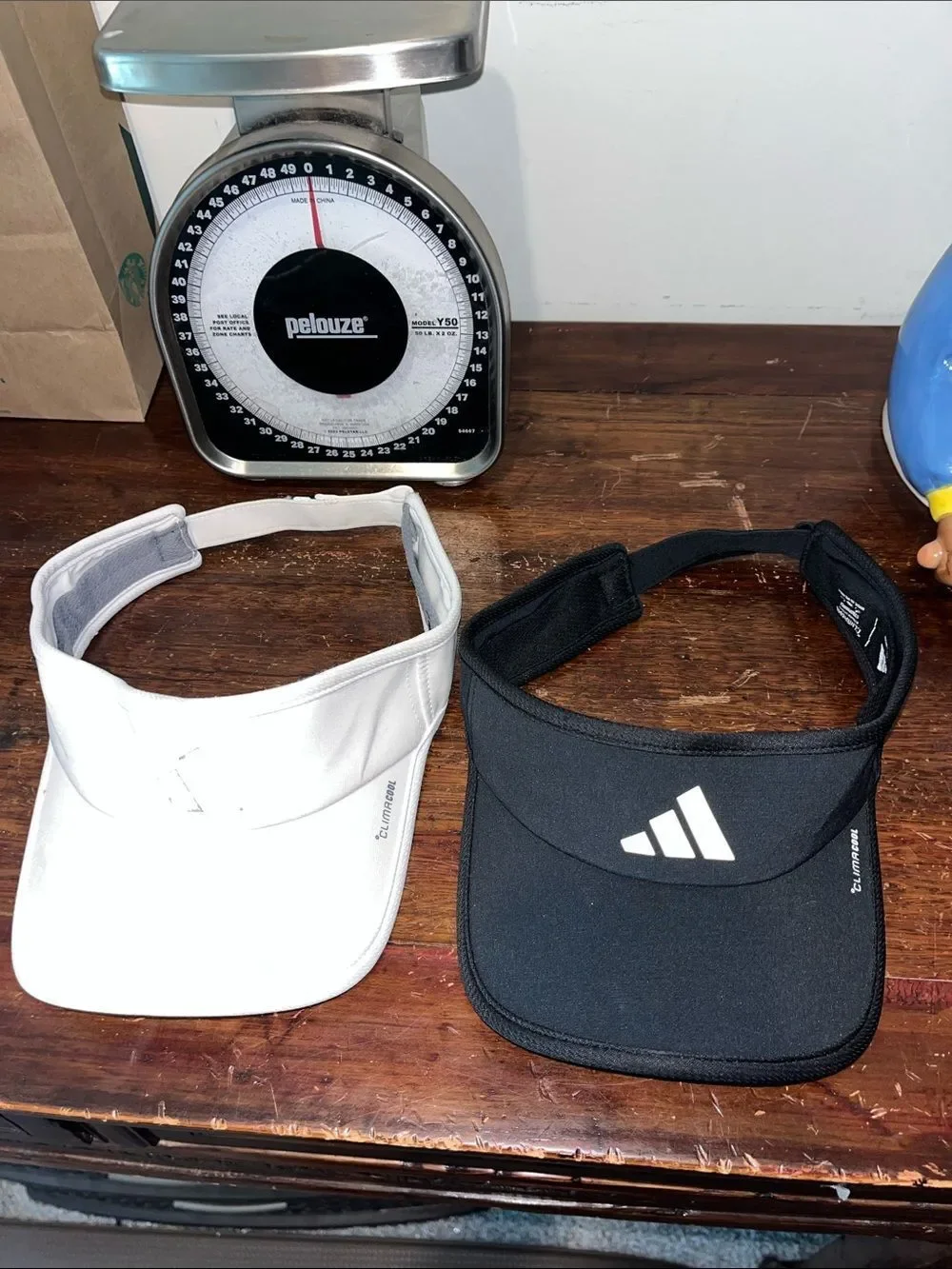 2-Adidas Visor Black & White Velcro Back Mens Women Golf Tennis Outdoors Cap Hat